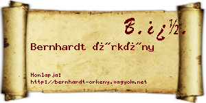 Bernhardt Örkény névjegykártya